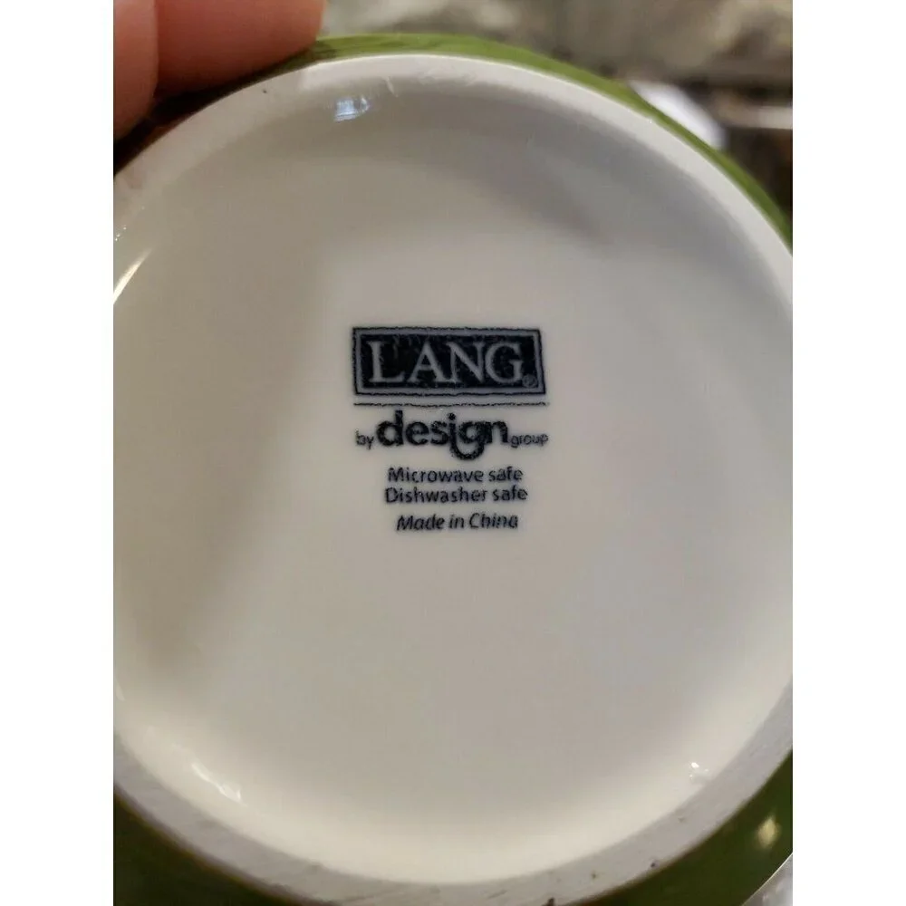 LANG MUG Christmas *Pawsome Holidays* Dog & Cat Hugging Dimply 3D Coffee Bar